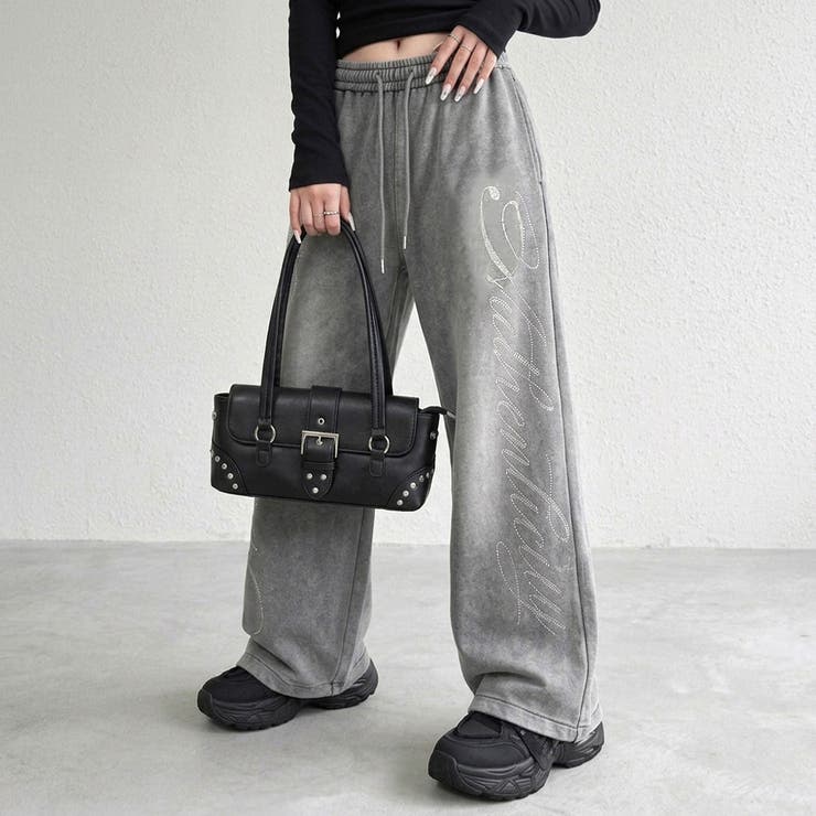 グレー | ストーンロゴカットワイドパンツ | non-hedge 