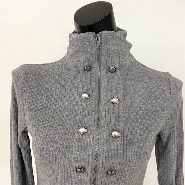 リブボタンスタンドZIPトップス | non-hedge  | 詳細画像27 