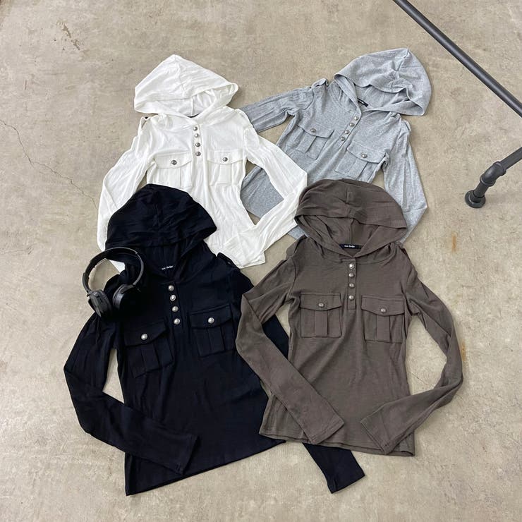 ボタンヘンリーフードトップス | non-hedge  | 詳細画像38 