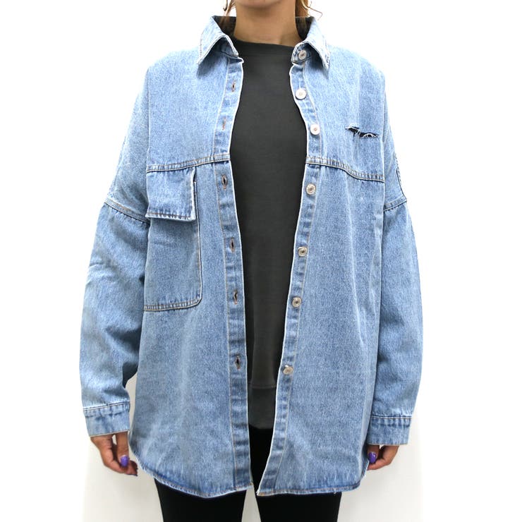 バックプリントダメージデニムシャツ レディース ファッション | non-hedge  | 詳細画像10 