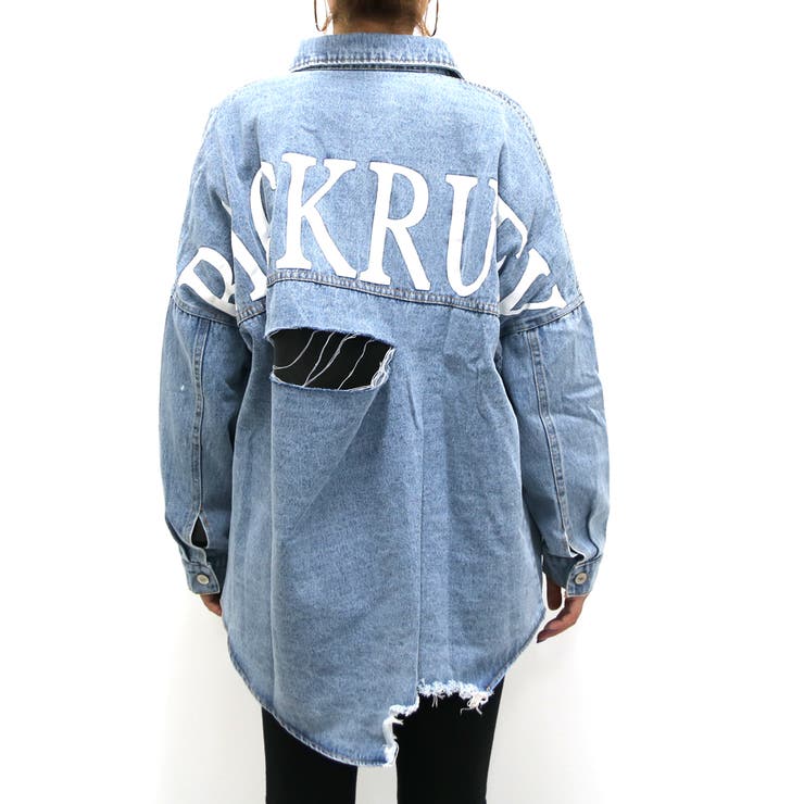 バックプリントダメージデニムシャツ レディース ファッション | non-hedge  | 詳細画像12 