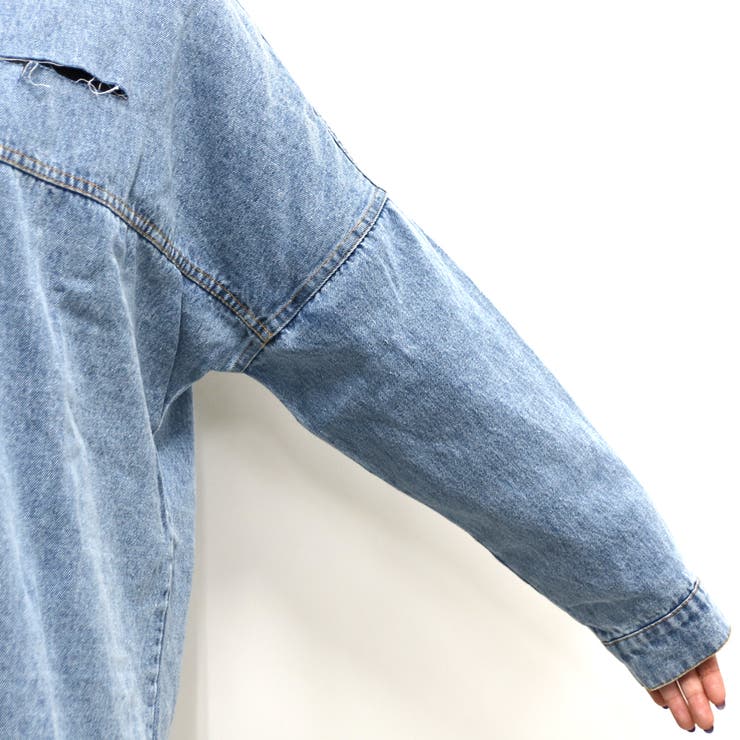 バックプリントダメージデニムシャツ レディース ファッション | non-hedge  | 詳細画像17 