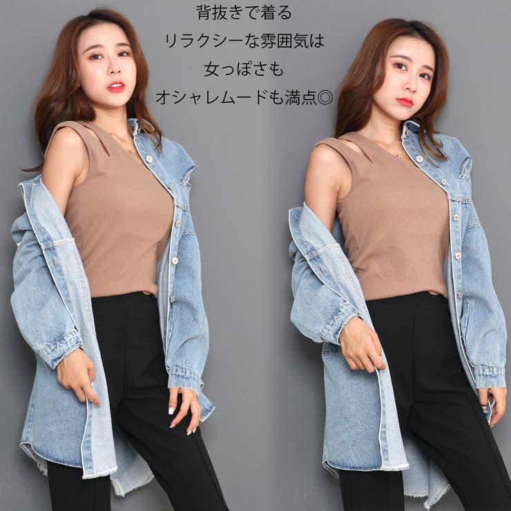 バックプリントダメージデニムシャツ レディース ファッション | non-hedge  | 詳細画像3 