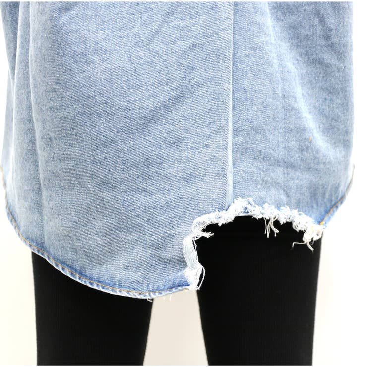 バックプリントダメージデニムシャツ レディース ファッション | non-hedge  | 詳細画像20 