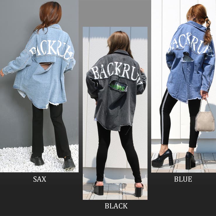 バックプリントダメージデニムシャツ レディース ファッション | non-hedge  | 詳細画像34 