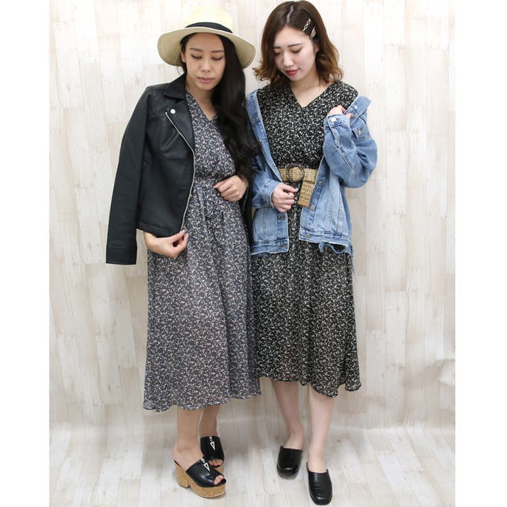 美品 PINORE ピノーレ ロングワンピース シフォン 花柄 タック 42 美品 PINORE ピノーレ ロングワンピース シフォン 花柄 タック