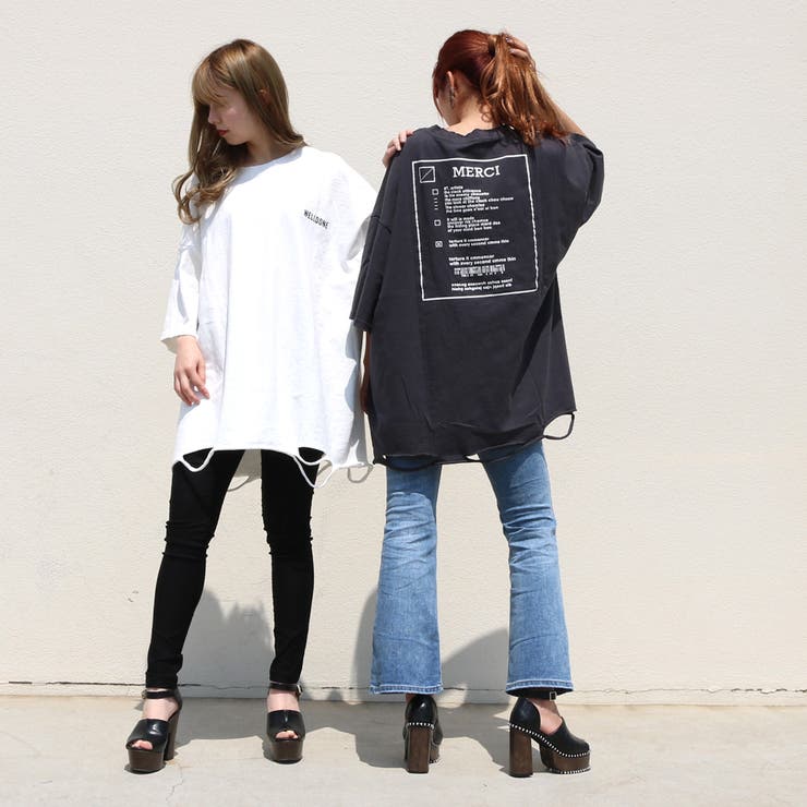 バックロゴダメージTシャツ レディース ファッション | non-hedge  | 詳細画像2 