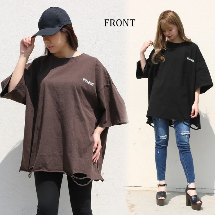 バックロゴダメージTシャツ レディース ファッション | non-hedge  | 詳細画像5 