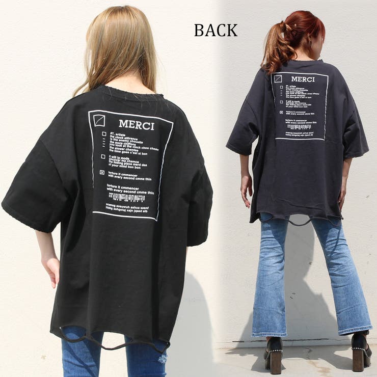 バックロゴダメージTシャツ レディース ファッション | non-hedge  | 詳細画像7 