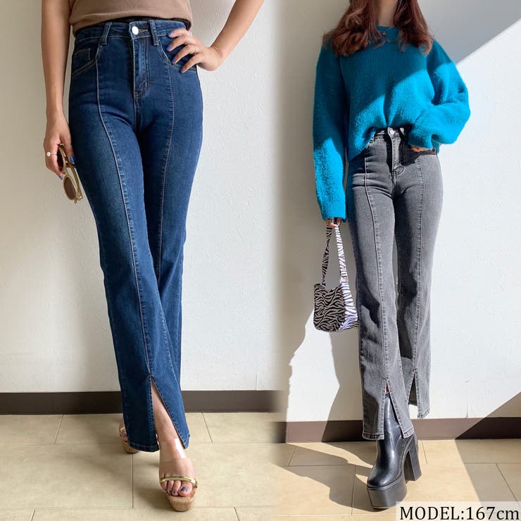 AMIE スリットフレアパンツ　低身長 楽天市場】小さいサイズ フレアパンツ 低身長さん・小柄女性