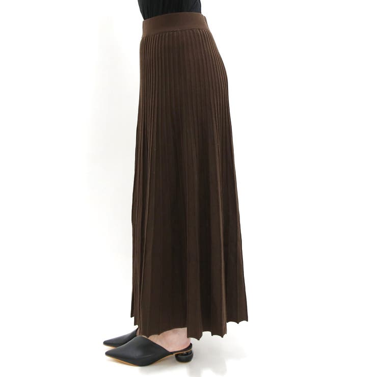 ニットフレアロングスカート レディース ファッション[品番