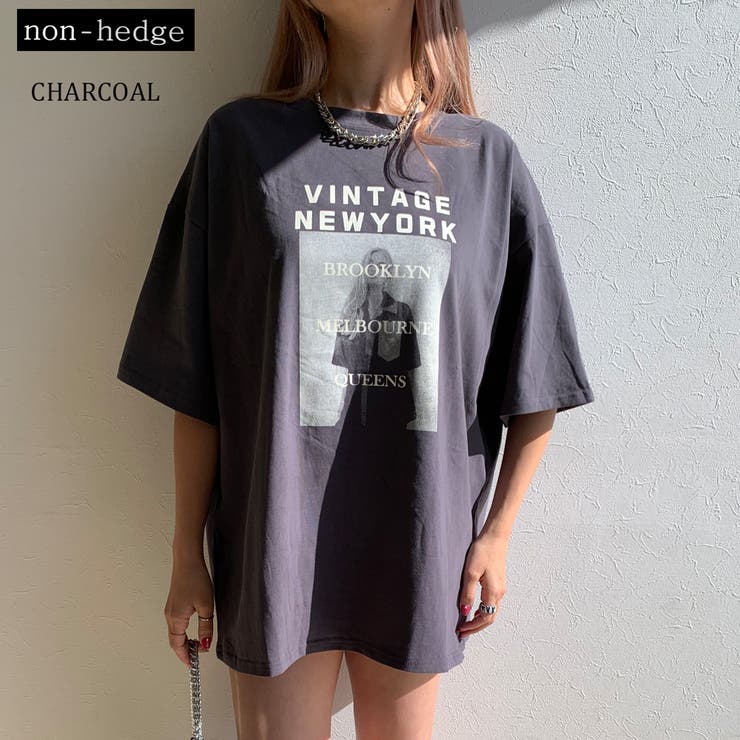 転写ビッグTシャツ レディース ファッション[品番：NHGW0002239]｜non