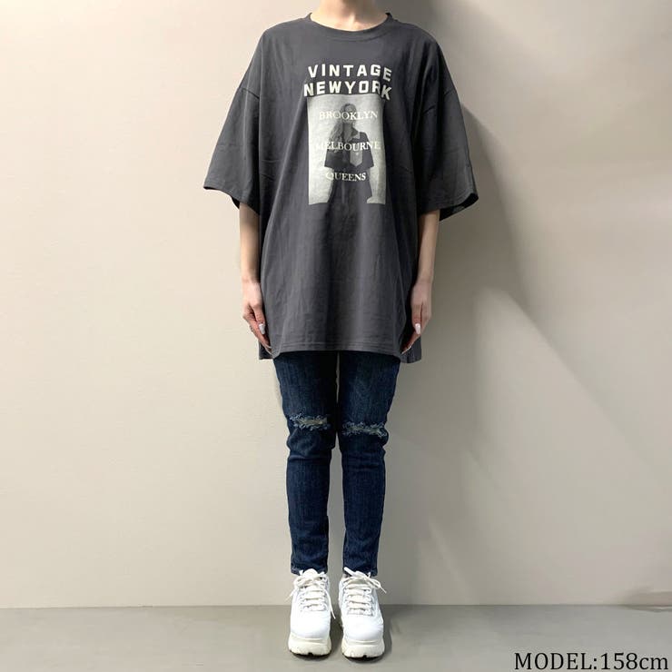 転写ビッグTシャツ レディース ファッション[品番：NHGW0002239]｜non