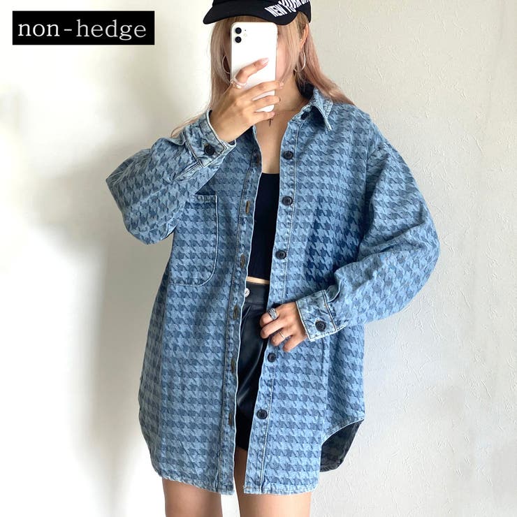 千鳥柄デニムシャツ[品番：NHGW0002791]｜non-hedge