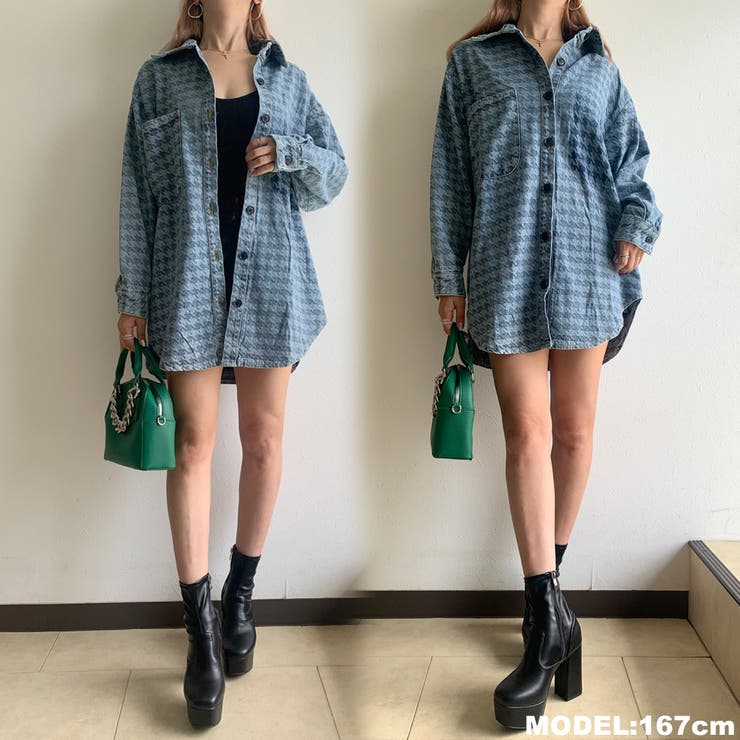 千鳥柄デニムシャツ[品番：NHGW0002791]｜non-hedge
