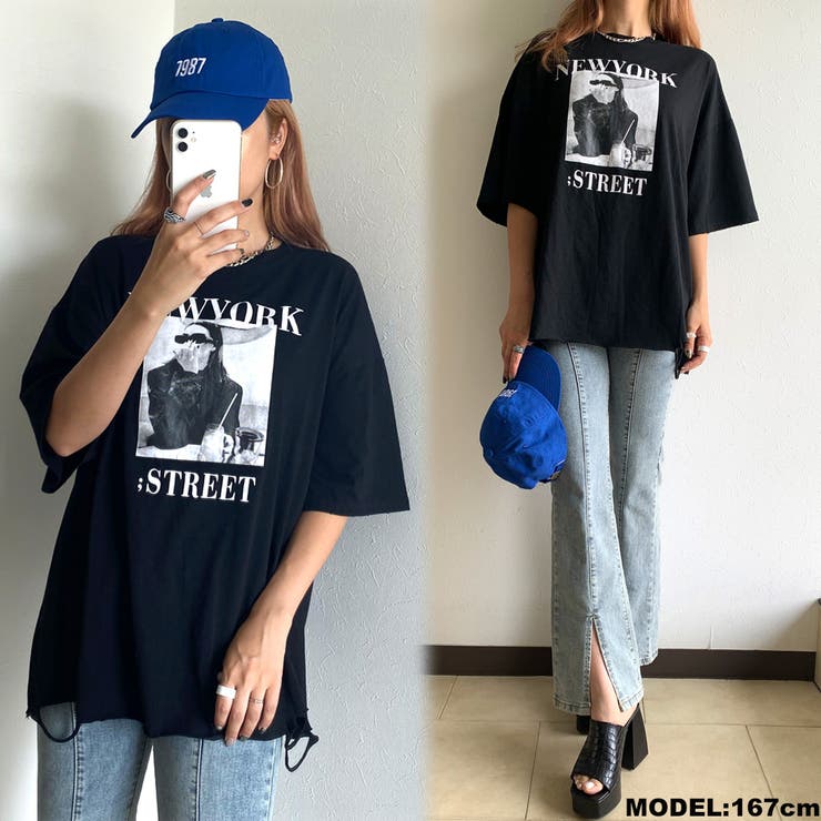 ダメージ転写プリントTシャツ レディース ファッション | non-hedge  | 詳細画像3 