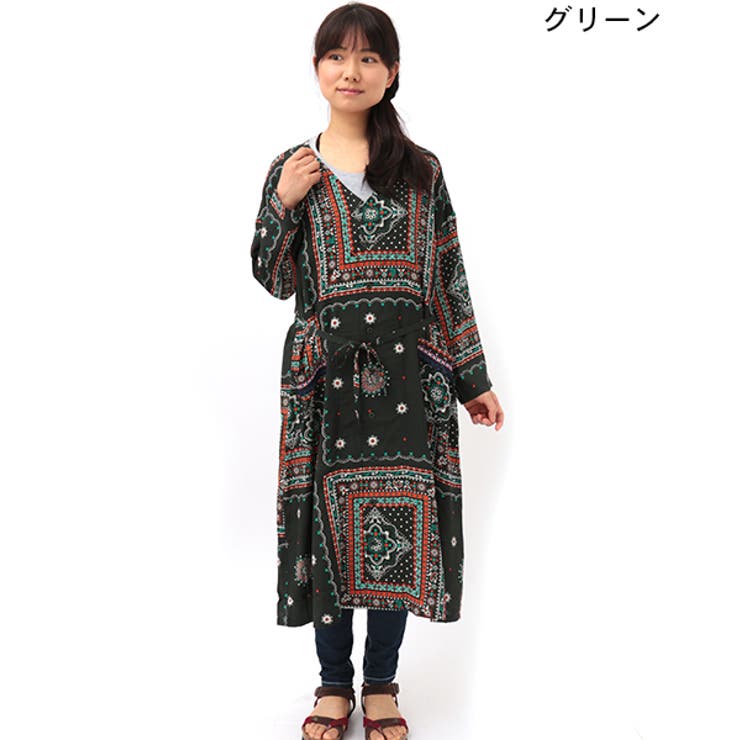 チップ⟡.·*.交渉中でも購入OKNEMIKA 花柄 半袖ワンピース ワンピース チチカカ バンダナ柄ワンピース gscbc083 レディース