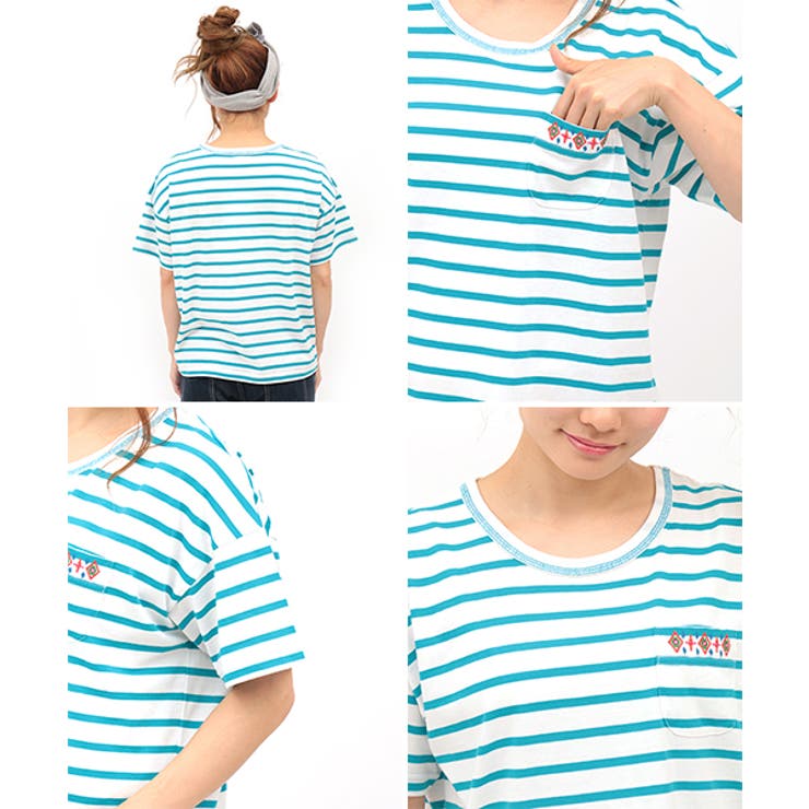 トップス チチカカ ボーダーEMB Tシャツ gscbd346 レディース