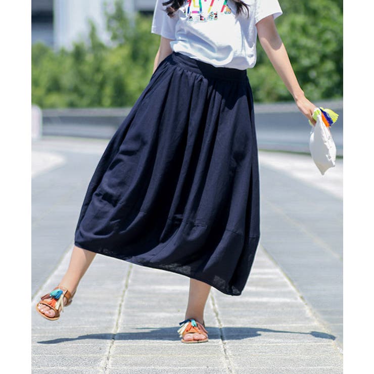 スカート チチカカ ビスコース麻バルーンスカート gscbd348