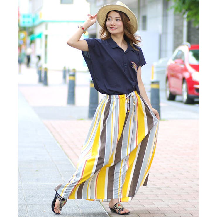 スカート チチカカ マルチストライプマキシスカート[品番：TTKW0004056  