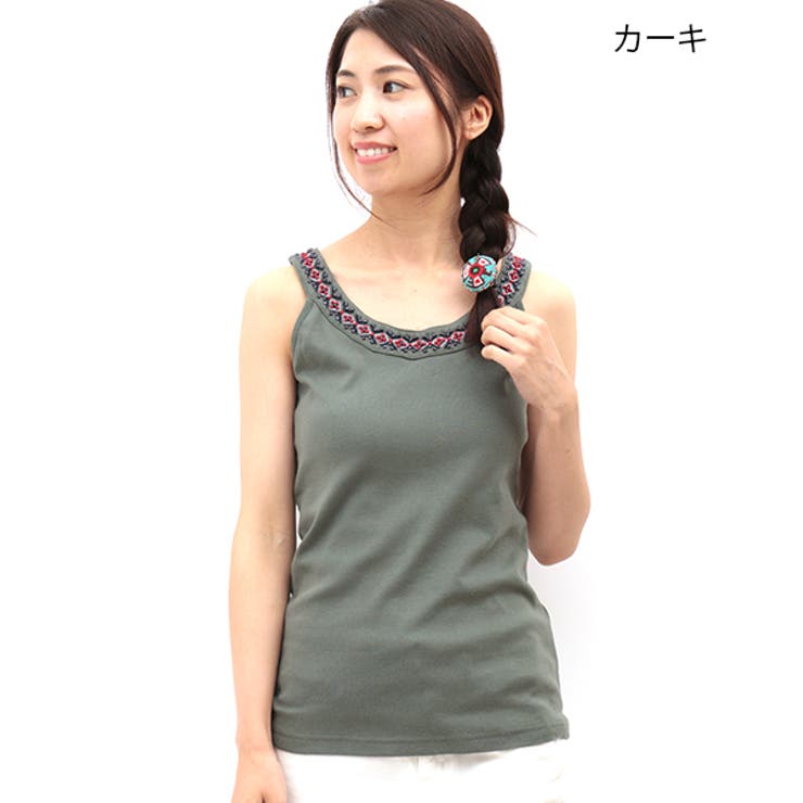 フミカウチダ　ガーターメッシュタンクトップ　カーキ FUMIKA_UCHIDA - ☆fumika uchida☆ガータータンクトップの通販