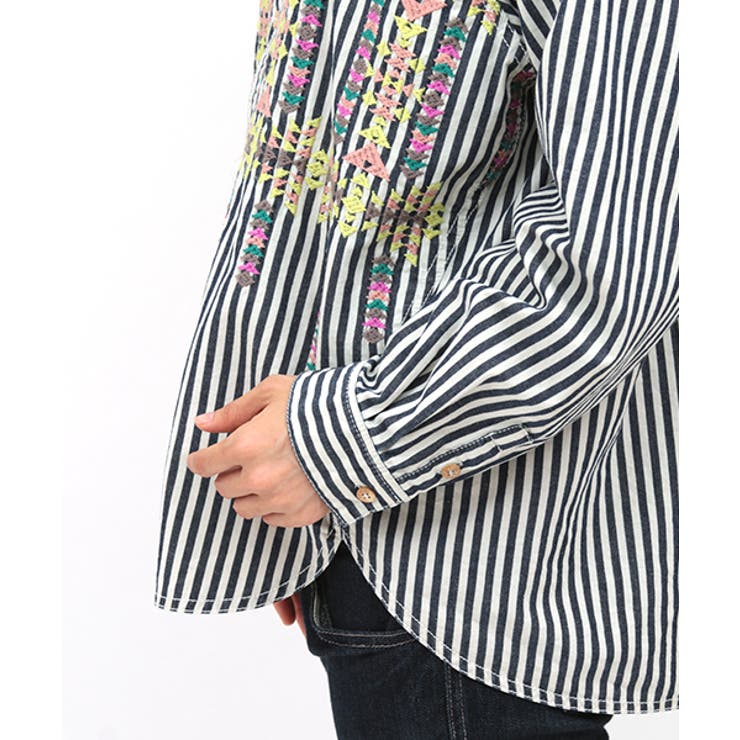 トップス チチカカ インディゴナバホ刺繍 シャツ gwcbc144