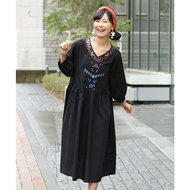 ワンピース チチカカ 刺繍ローンワンピース hsjcb092 レディース[品番