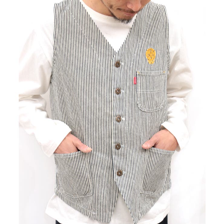 美品☆/チチカカ/ジャンスカ/ヒッコリー/デニム生地/Lサイズ トップス チチカカ ヒッコリー×デニム[品番：TTKW0005485