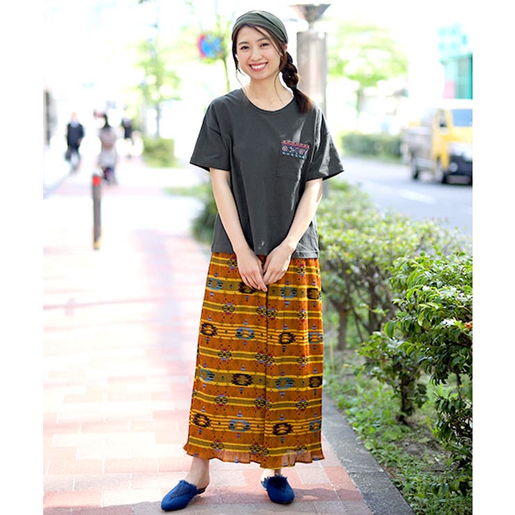 トップス チチカカ チバイ刺繍 ポケットTシャツ hscbd192