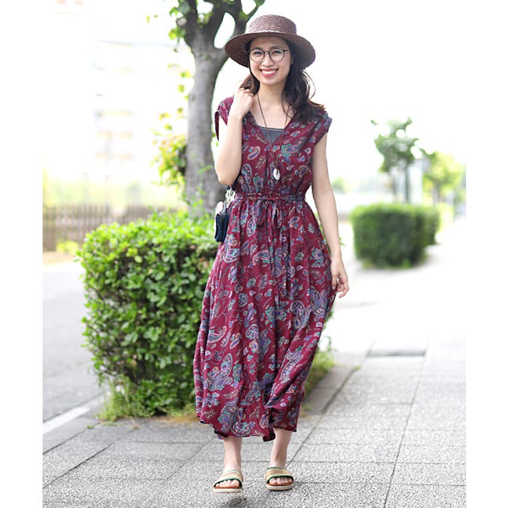 ワンピース チチカカ ペイズリープリント hsibd221 レディース