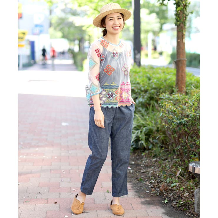 トップス チチカカ メッシュ刺繍トップス hsccc125 レディース