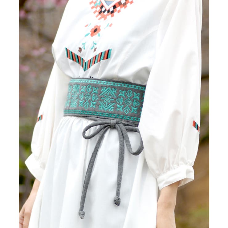 チチカカ カットソー刺繍サッシュベルト zhscbb7030 レディース
