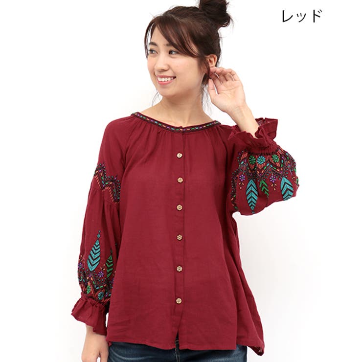 トップス チチカカ メキシコアウトライン刺繍[品番：TTKW0005784