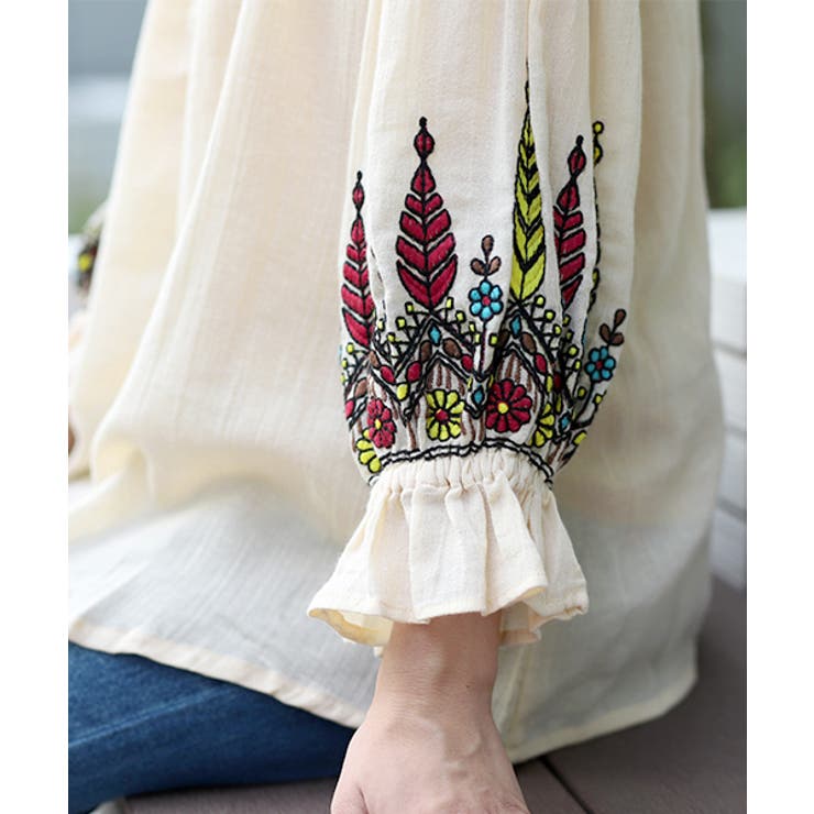 トップス チチカカ メキシコアウトライン刺繍[品番：TTKW0005784