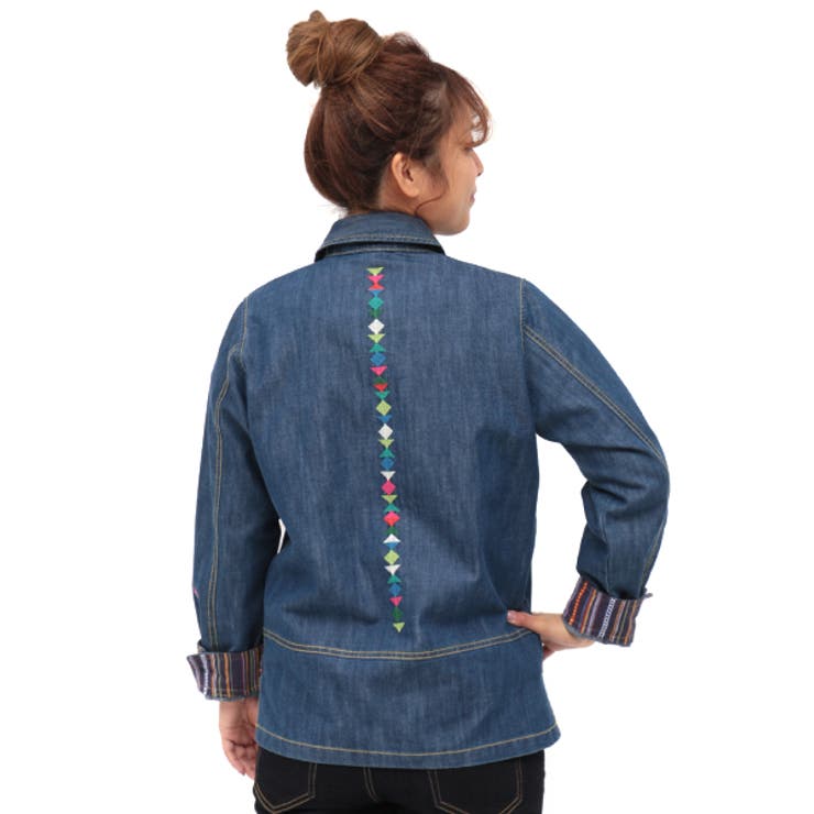 トップス チチカカ グアテマラ刺繍ミリタリーシャツジャケット