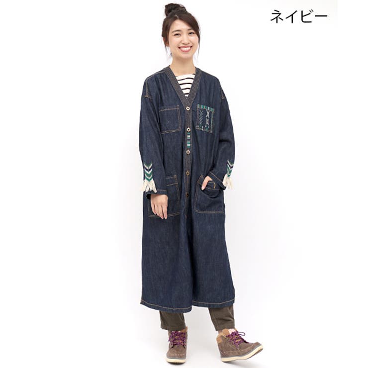 チチカカ グアテマラ刺繍デニム ガウン hwicb103 レディース