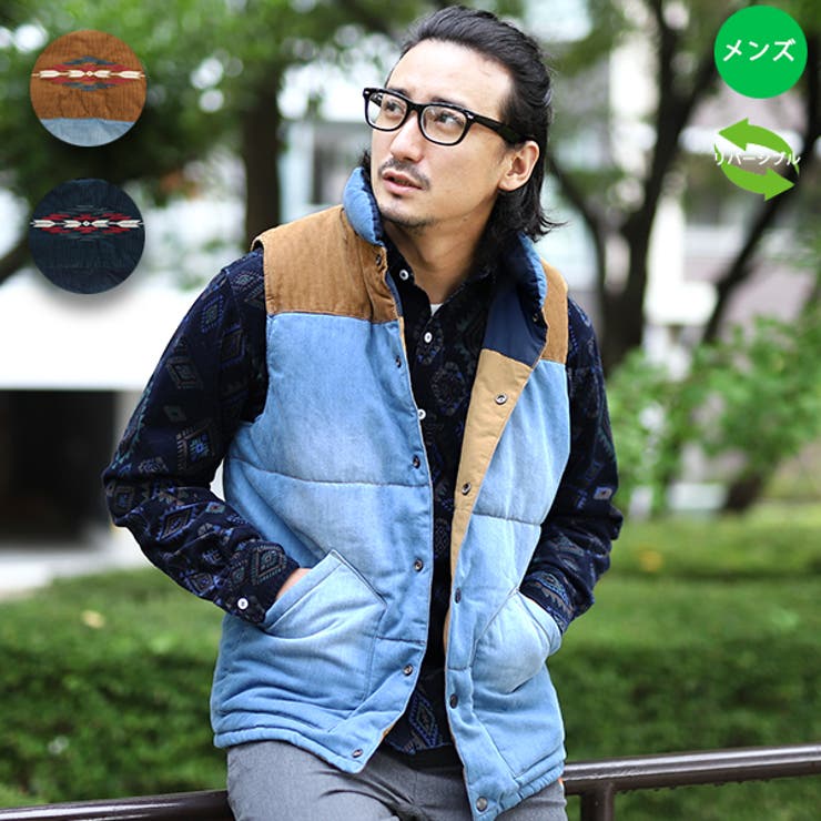チチカカ ナバホ刺繍リバーシブルベスト mhwjbc620 レディース