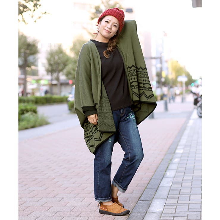 トップス チチカカ キカジャガードニットポンチョ[品番：TTKW0006080