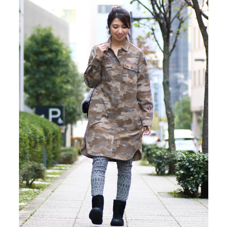 ワンピース チチカカ ボリビア刺繍ミリタリーワンピース[品番