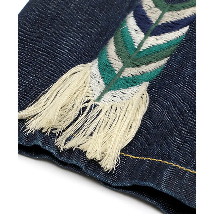 大きいサイズ チチカカ グアテマラ刺繍デニム[品番：TTKW0006098