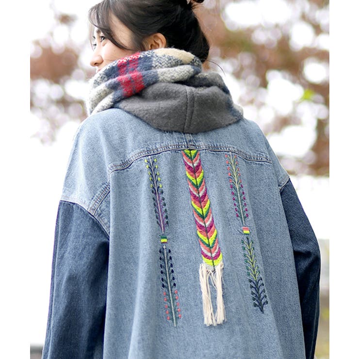 チチカカ（チチカカ）の「【大きいサイズ】グアテマラ刺繍デニム