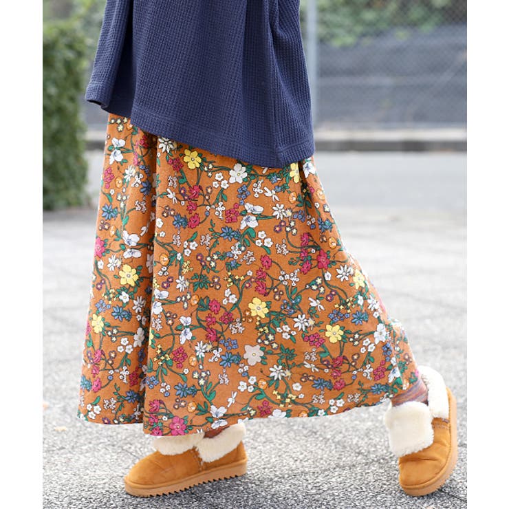 スカート チチカカ 起毛フラワーマキシスカート hwjbd242 レディース