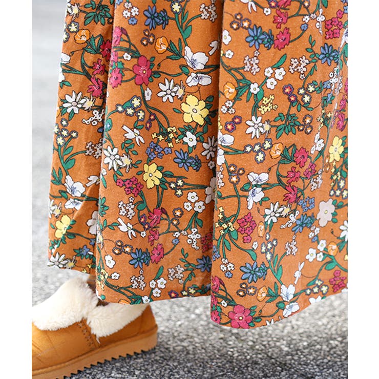 スカート チチカカ 起毛フラワーマキシスカート hwjbd242 レディース