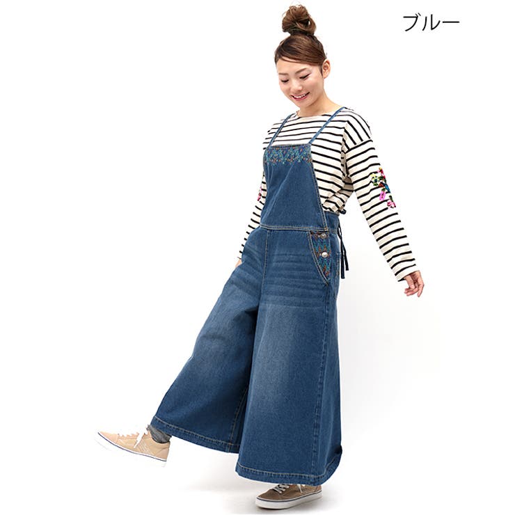 【おトク】 サロペットパンツ デニムパンツ ワイド[品番：TTKW0006511 サロペット・オーバーオール・オールインワン
