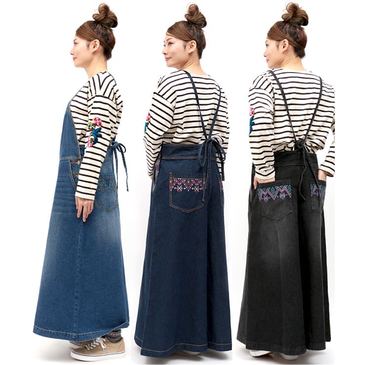サロペットパンツ デニムパンツ ワイド[品番：TTKW0006511