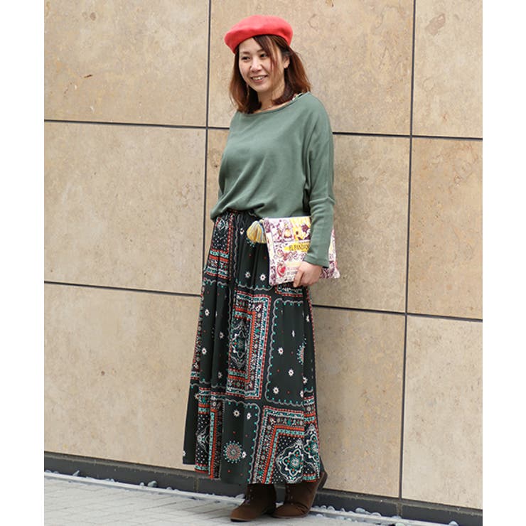 スカート チチカカ バンダナ柄マキシスカート gscbc069 レディース