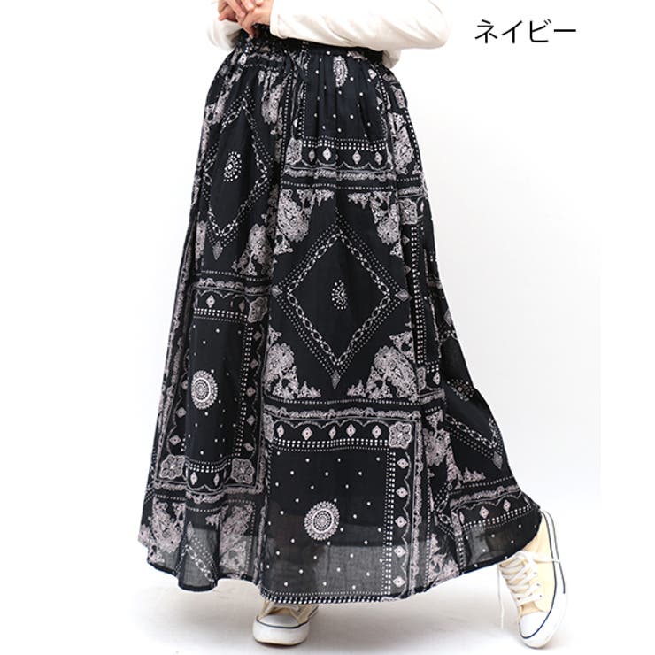 スカート チチカカ バンダナ マキシスカート gwjba097 レディース[品番