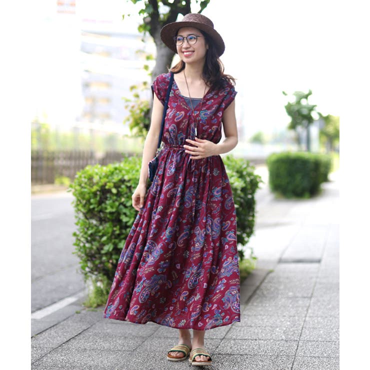 ワンピース チチカカ ペイズリープリント hsibd221 レディース