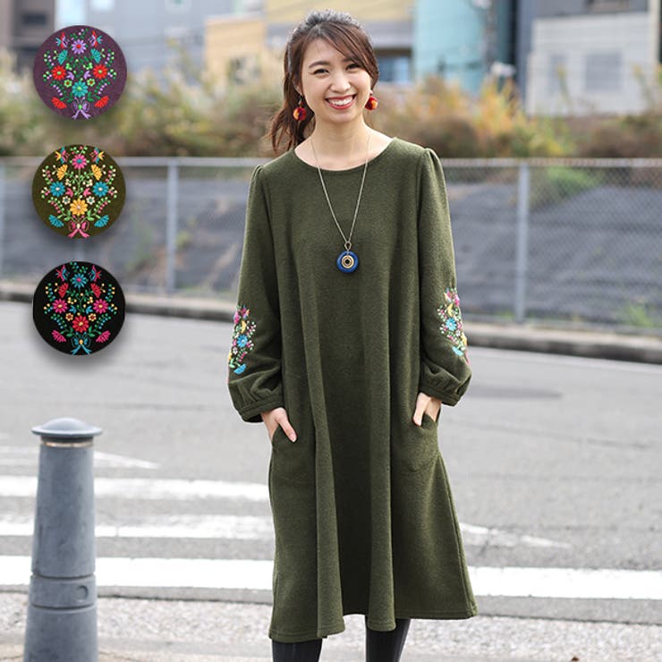 ワンピース チチカカ ブークレーフリース刺繍ワンピース 品番 Ttkw チチカカ のレディースファッション通販 毎日送料無料 Shoplist ショップリスト