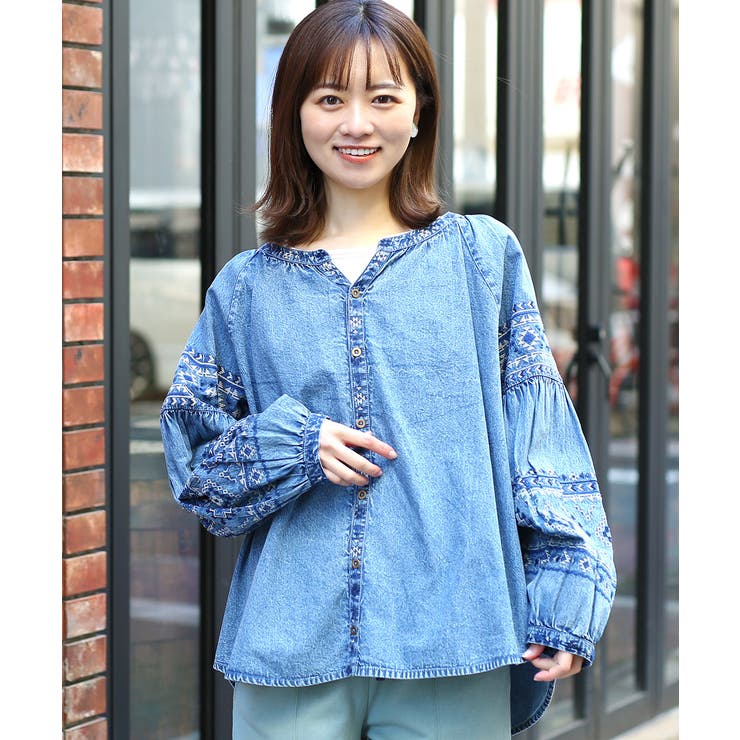 ナバホクロス刺繍ブラウス大きいサイズ kwica703 チチカカ[品番